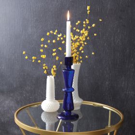 Cobalt Blue Glass Taper Candle Holder - Min of 2