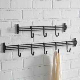 Set of Two Iron Wall Mounted Coat Racks