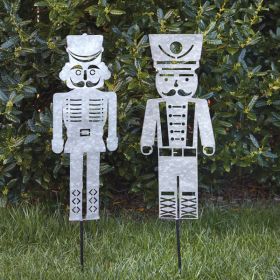 Set of Two Nutcracker Yard Stakes