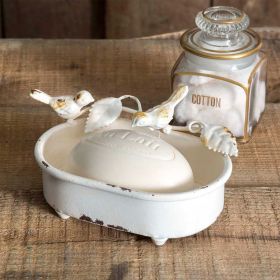 Pair of Birds White Soap Dish