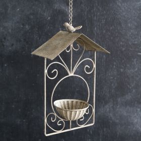 Stone Gardens Hanging Bird Feeder with Awning