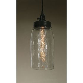 Big Mason Jar Pendant Lamp - Clear Glass