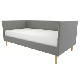 Twin Mid-Century Modern Grey Linen Upholstered Daybed