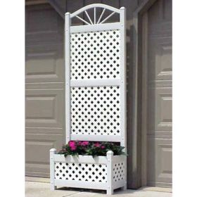 6.5-Foot White Lattice Planter Trellis