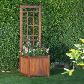 68 Inch Wood Raised Bed Planter Trellis