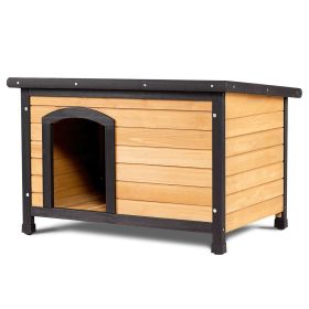 Large Wood Log Cabin Style Outdoor Dog House