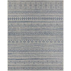 2 ft. x 3 ft. Blue Grey Chevron Coastal Boho Style Indoor Outdoor Area Rug