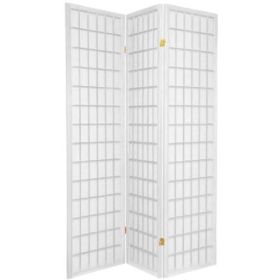 Japanese Asian Style 3-Panel Room Divider Shoji Screen in White