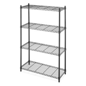 4-Shelf Black Metal Wire Shelving Unit - Each Shelf Holds up to 350 lbs