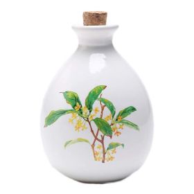 500ml White Ceramic Wine Jar Chinese Style Empty Wine Flask Osmanthus Fragrans Wine Bottle Small Flagon