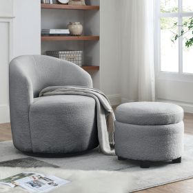 [Video] Welike Swivel barrel chair, living room swivel chair with round storage chair, 360 ¬∞ swivel club chair, nursery, bedroom, office, hotel with