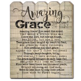 "Amazing Grace" by Cindy Jacobs, Printed Wall Art on a Wood Picket Fence