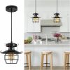 Vintage Farmhouse Pendant Light Rustic Metal  Caged Pendant Lights