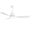 54 Inch White ABS Ceiling Fan With 6 Speed Smart Remote Control Dimmable Reversible DC Motor For Living Room, Past ETL Ceiling Fan