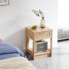 15.75" Rattan End table with drawer, Modern nightstand, side table for living room, bedroom, natural