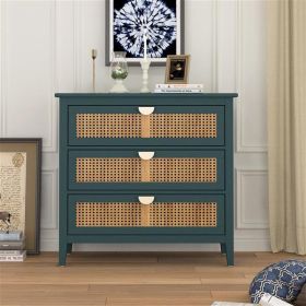 3 Drawer Cabinet, Natural  rattan, American  Furniture ,Suitable for bedroom, living room, study