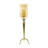 Dec Mode Gold Aluminum Single Candle Hurricane Lamp