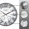 FirstTime & Co. Dark Silver Shiplap Outdoor Wall Clock, Farmhouse, Analog, 18 x 2.5 x 18 in