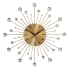 Dec Mode Gold Metal Glam Wall Clock, 15'L x 0.5'W x 15'H, Features Starburst Design