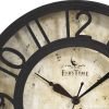 First Time & Co. Bronze Raised Number Wall Clock, Traditional, Analog, 8 x 2 x 8 in