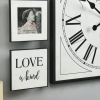 First Time & Co. White Love Frame Gallery Wall Clock 7-Piece Set, Farmhouse, Analog, 20 x 2 x 20 in