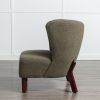 Accent Chair, Upholstered Armless Chair Lambskin Sherpa Single Sofa Chair with Wooden Legs, Modern Reading Chair for Living Room Bedroom Small Spaces