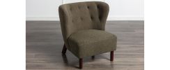 Accent Chair, Upholstered Armless Chair Lambskin Sherpa Single Sofa Chair with Wooden Legs, Modern Reading Chair for Living Room Bedroom Small Spaces