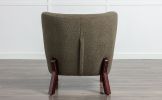 Accent Chair, Upholstered Armless Chair Lambskin Sherpa Single Sofa Chair with Wooden Legs, Modern Reading Chair for Living Room Bedroom Small Spaces