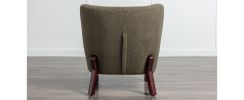 Accent Chair, Upholstered Armless Chair Lambskin Sherpa Single Sofa Chair with Wooden Legs, Modern Reading Chair for Living Room Bedroom Small Spaces