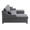 Upholstery Sleeper Sectional Sofa with Double Storage Spaces,