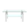 White Coffee Table, Clear Coffee Table, Modern Side Center Tables for Living Room, Living Room Furniture