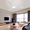 54 Inch White ABS Ceiling Fan With 6 Speed Smart Remote Control Dimmable Reversible DC Motor For Living Room, Past ETL Ceiling Fan