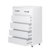 Six drawer side table-white