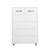 Six drawer side table-white