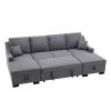 Upholstery Sleeper Sectional Sofa with Double Storage Spaces,