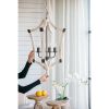 Light Wood Chandelier, Hanging Light Fixture with Adjustable Chain for Kitchen Dining Room Foyer Entryway, Bulb Not Included