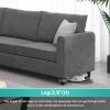 91" Modern Upholstered Living Room Sectional Sofa, L Shape Furniture Couch with 3 Pillows