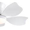 30 Inch Modern Floral Art Matte White Indoor LED Flush Mount  Small Ceiling Fan With Light and  Remote Control