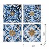 S/4 Abstract Blue, White, and Gold Wall Decor Accents, 9.5x9.5"