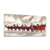 Framed Canvas Wall Art Decor Painting For Chrismas, Santa Claus with Reindeer Sledge Painting For Chrismas Gift, Decoration For Chrismas Eve Office Li