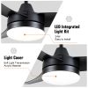 YUHAO Modern 42in.Integrated LED Ceiling Fan Lighting with 3 Matte Black Blades