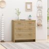 4 Drawers Rattan Cabinet, for Bedroom, Living Room, Dining Room, Hallways, Easy Assembly