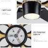 60 In. Modern Indoor Large Black Gold Ceiling Fan With LED Light and Remote Control