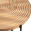 33"Modern Thread Design Round Coffee Table , MDF Table Top with Cross Legs Metal Base