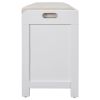 Storage Bench with Removable Basket and 2 Drawers, Fully Assembled Shoe Bench with Removable Cushion (White)