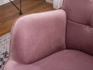 Leiria Contemporary Silky Velvet Tufted Accent Chair with Ottoman, Mauve