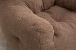 010-Soft Teddy Fabric Tufted Foam Bean Bag Chair With Teddy Fabric Coffee