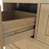 4 Drawers Rattan Cabinet, for Bedroom, Living Room, Dining Room, Hallways, Easy Assembly