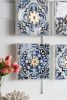 S/4 Abstract Blue, White, and Gold Wall Decor Accents, 9.5x9.5"