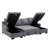 Upholstery Sleeper Sectional Sofa with Double Storage Spaces,